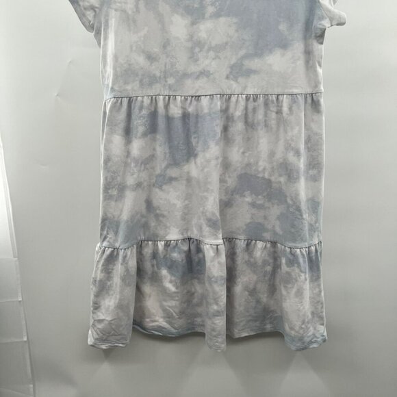 Maurices 24/7 Short Sleeve Tiered Babydoll Dress Light Blue/White Size Large - Picture 5 of 9